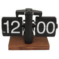 Black mechanical flip clock on a solid wood base as a vintage desk accent for a home study or office shelf display Flipping_Clock_Black_1 Flipping_Clock_Black_2
