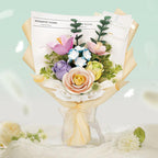 165 piece flower puzzle of building block flowers, a hands on flower kit for adults who enjoy creative crafts