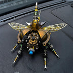Metal beetle model kit with movable joints and posable legs for adult hobbyists and mechanical insect collectors
