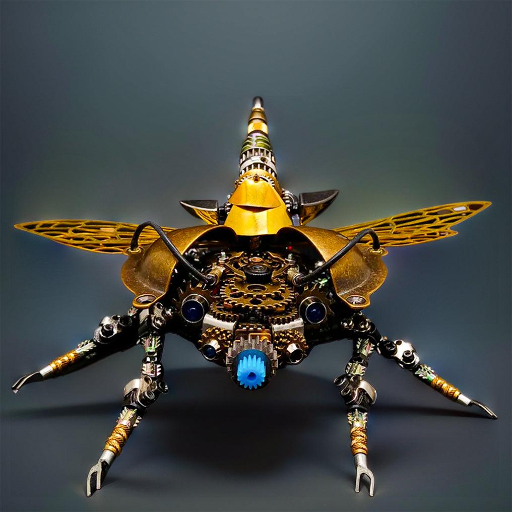 Voice control light beetle metal kit that responds to sound, an interactive mechanical sculpture for office decor