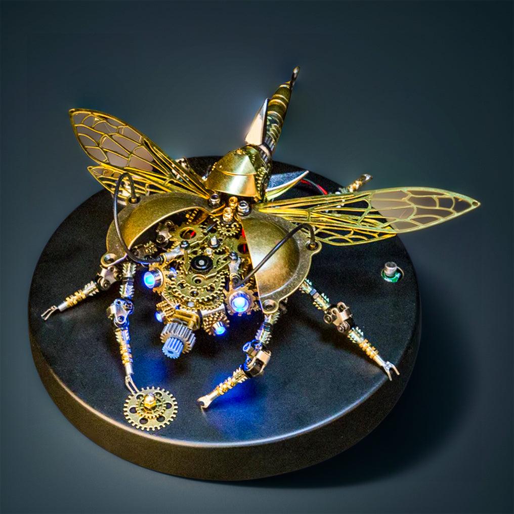 Mechanical metal beetle puzzle kit for teen and adult builders aged 14 plus, a detailed insect model project