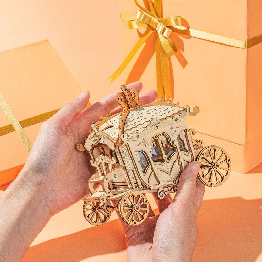 Vintage European coach wooden puzzle kit, a hands-on birthday and holiday gift for history buffs and model collectors