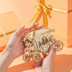 Vintage European coach wooden puzzle kit, a hands-on birthday and holiday gift for history buffs and model collectors