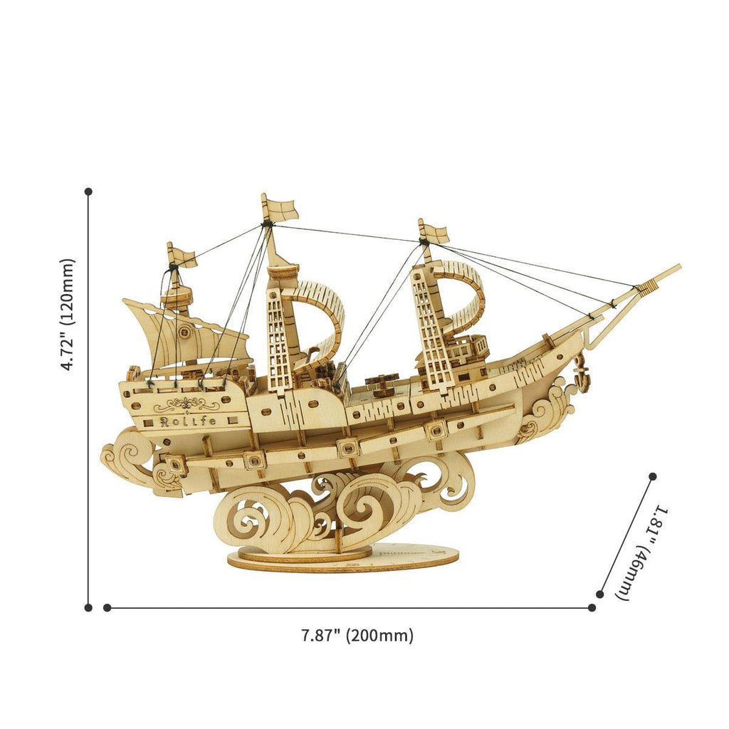 Nautical model boat kit, a Christmas or birthday gift for boating and maritime fans who enjoy wooden puzzles and ship models