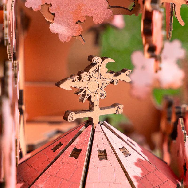 Cherry blossom treehouse model kit gift for craft lovers and model building fans on birthdays and holidays, a sakura puzzle