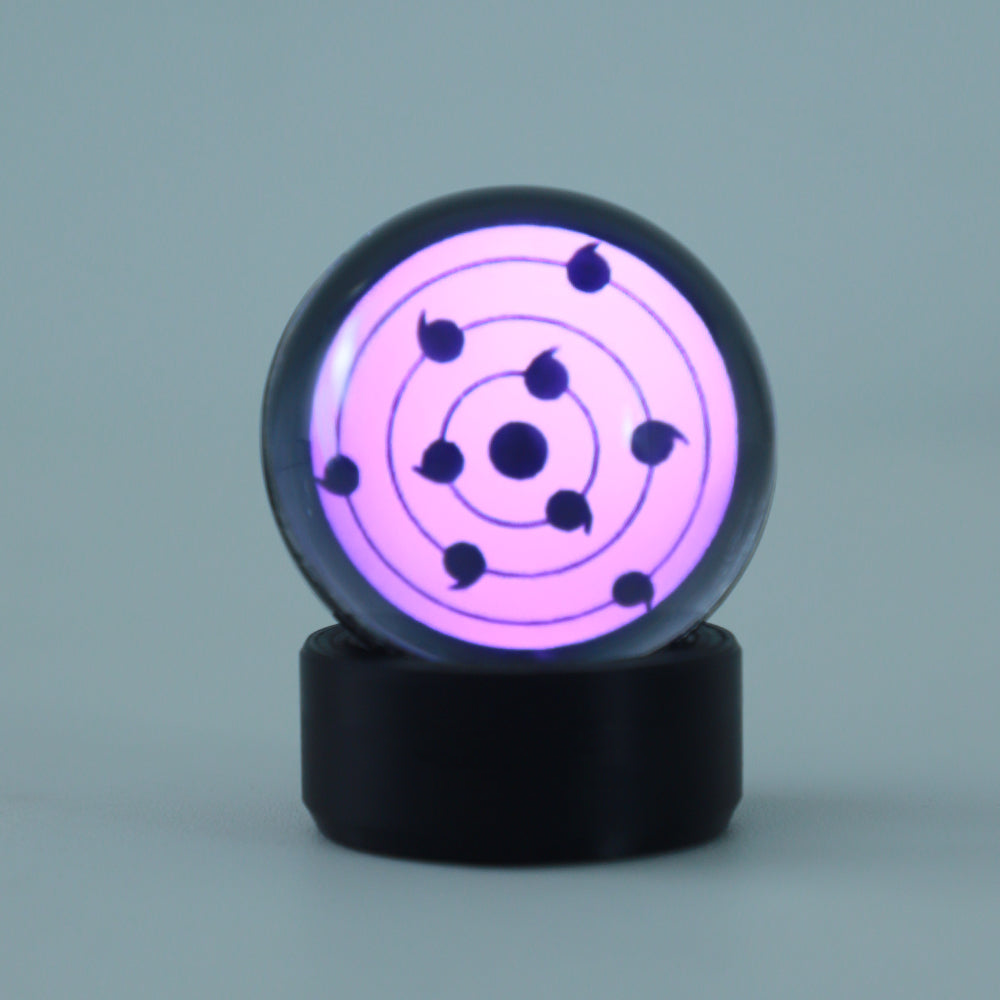 Wheel touch control crystal ball speaker streaming music wirelessly as glowing anime decor for any desk