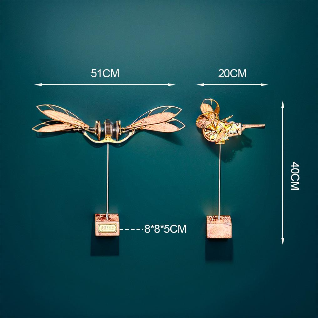 Hands on mechanical aircraft building kit with motorized wings, brass, walnut and steel parts for adult model makers
