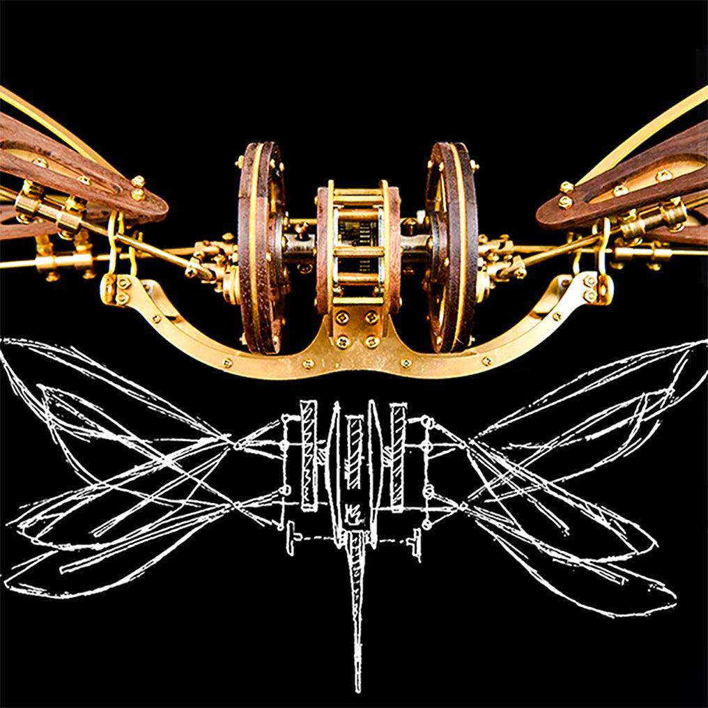 No glue screw assembly mechanical engineering aircraft kit in brass and walnut for adult model building enthusiasts