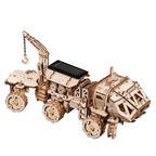 Solar Explorer Rover wooden model kit with working solar panel, NASA inspired STEM building toy for kids ages 8 and up