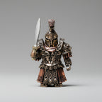 Solid metal Spartan warrior figurine with a Xiphos sword and muscle cuirass, a handcrafted bronze statue for office desk decor SPARTAN-FIGURINE-1