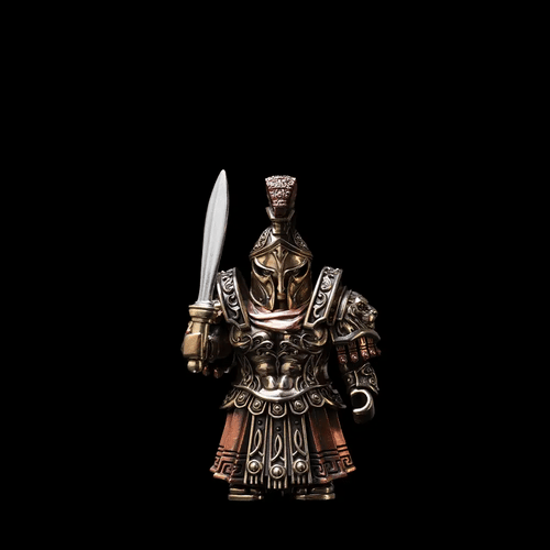 Handcrafted Spartan warrior metal figurine with Xiphos short sword and Corinthian helmet, a bronze hoplite statue for desk decor SPARTAN-FIGURINE-1