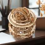 Kinetic desk sculpture and armillary sphere model for a home office or shelf that appeals to mechanical engineering fans