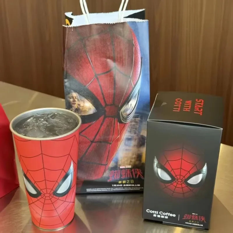 Red Spiderman tumbler cup with iced coffee and cold drinks, 304 stainless steel cold color changing cup for summer 500ml 700ml