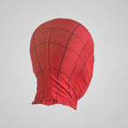 comic con costume mask with moving spiderman eyes and led lights, superhero cosplay mask for adults and teens at conventions SPIDERMAN-MK_BLK_CHIN
