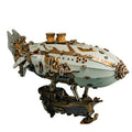 Steampunk airship 3D wooden puzzle kit with built-in LED lighting, a Victorian flying vessel display piece for adults White