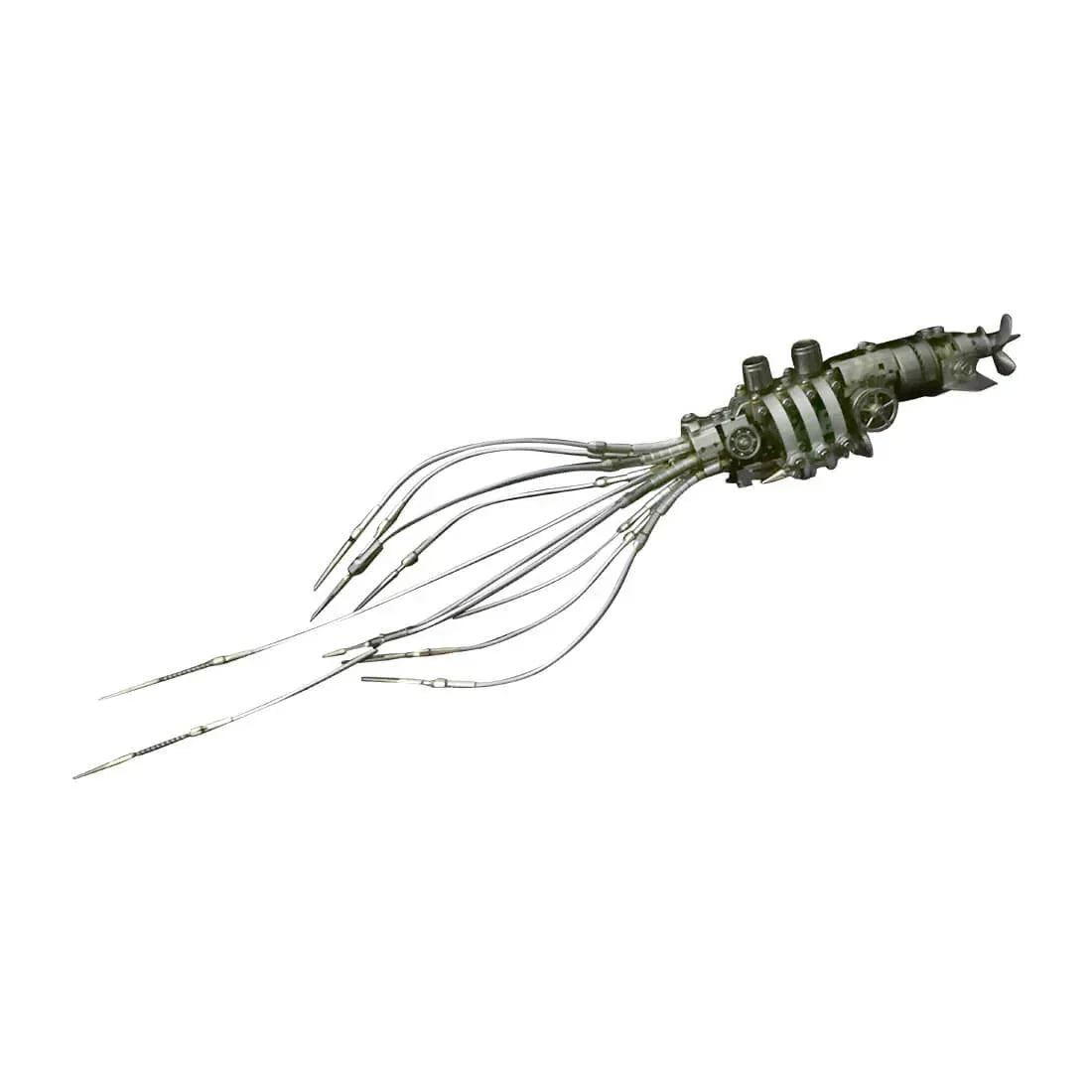 Steampunk giant squid metal model kit with coiling tentacles and exposed gears as a desk centerpiece