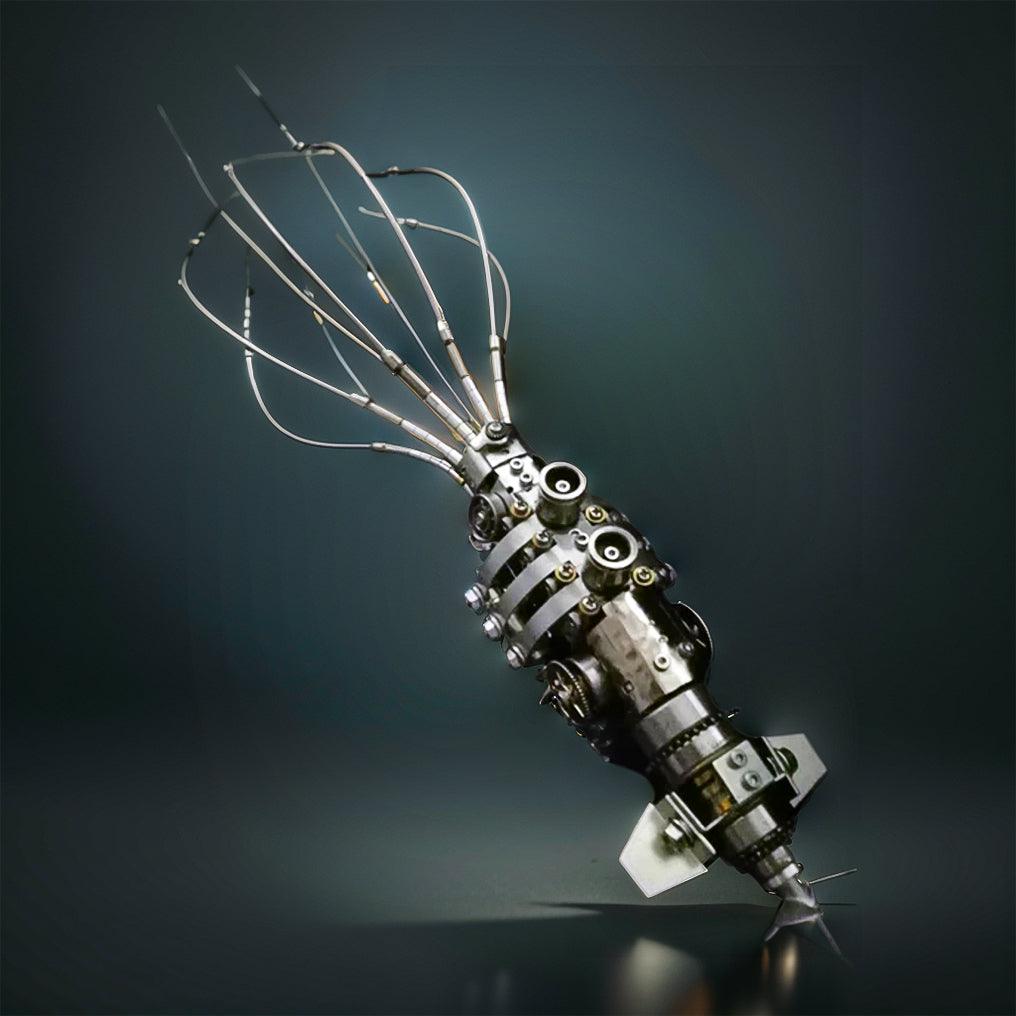 295 piece stainless steel sea creature assembly kit with industrial gear detailing for shelf display