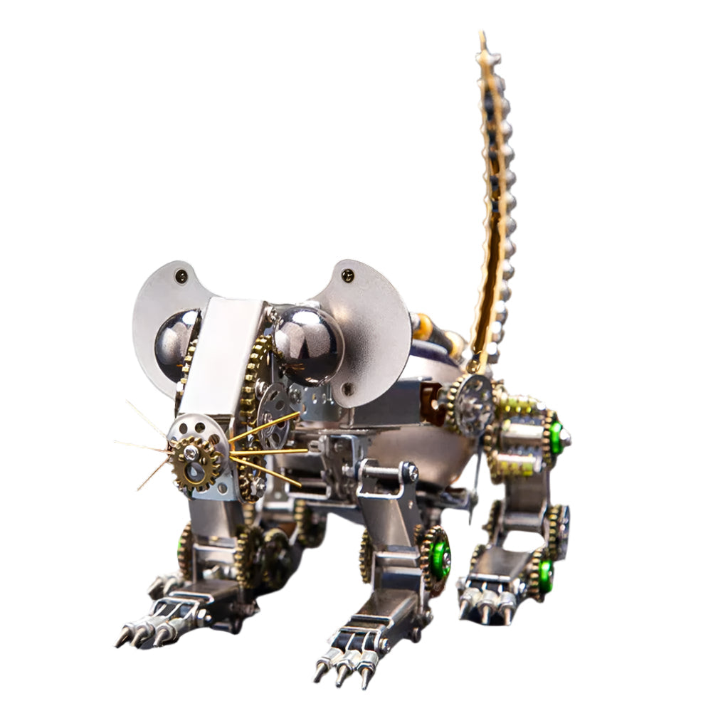 3D metal mouse puzzle kit with 525 stainless steel pieces and a built-in Bluetooth speaker for adult model builders