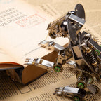 Steampunk animal model built from metal parts, a standout desktop ornament for offices and hobby rooms