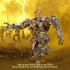 3D metal mecha robot with LED lights, a glowing steampunk sci-fi centerpiece and standout gift for model collectors