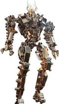 Steampunk Protoss mecha 3D metal model kit with built-in LED lights, a sci-fi robot desk display for adults