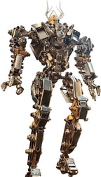 Steampunk Protoss mecha 3D metal model kit with built-in LED lights, a sci-fi robot desk display for adults