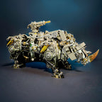 Detailed 3D metal rhino sculpture and mechanical model collectible for steampunk and dinosaur build enthusiasts