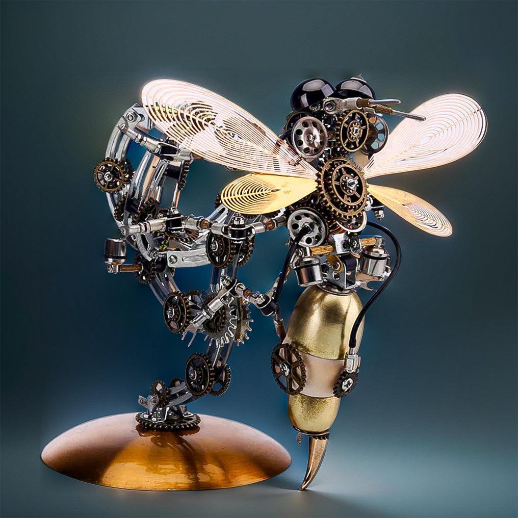 627 piece metal wasp kit styled in a garden scene, choose an illuminated Moon light or Star light display base