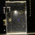 Glowing street light snow scene night light kit with a lit miniature streetlamp and swirling snow for cozy desk lighting