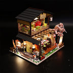 Wooden DIY miniature model kit that builds a 1:24 scale Japanese sushi restaurant for hobbyists and model builders
