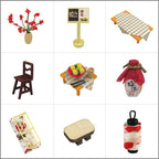 Wooden sushi restaurant model with an included dust cover, a relaxing craft build for miniature dollhouse hobbyists