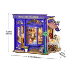 304 piece DIY dollhouse tea room kit about 18 by 24 by 15 cm, a mindful craft project and display gift for adults