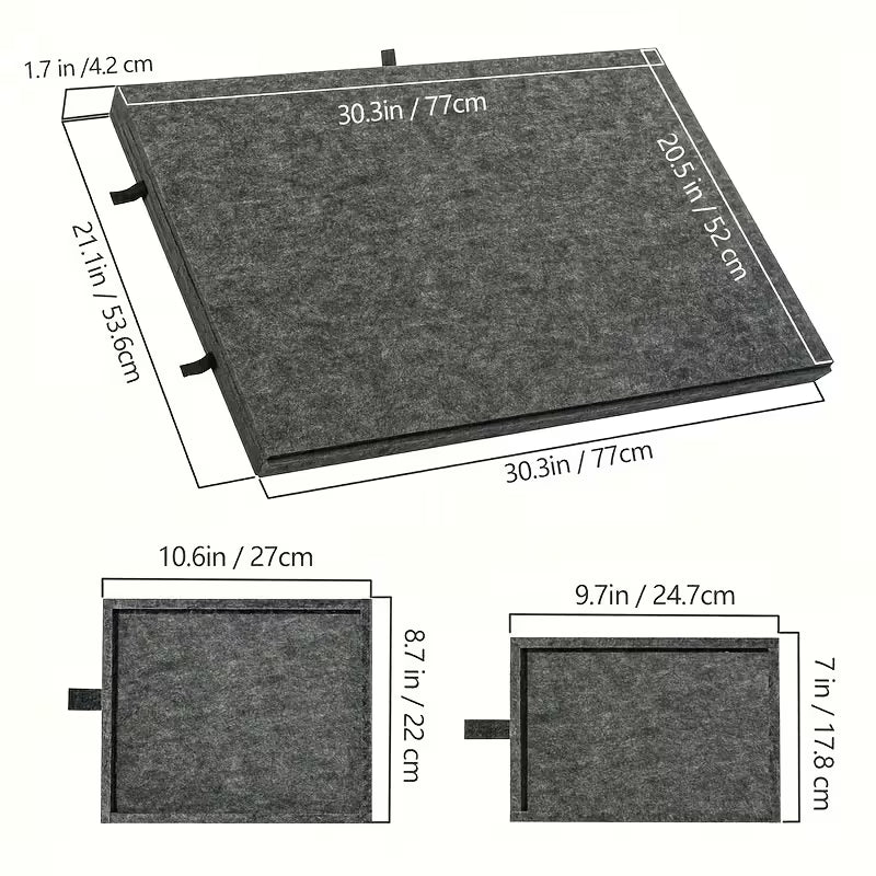 Foldable felt puzzle table lets seniors and families enjoy jigsaw puzzles with easy piece sorting and storage Grey