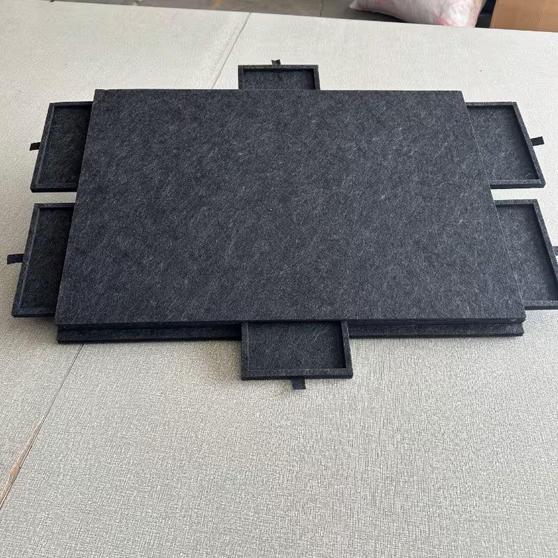 Foldable puzzle table folds flat with the puzzle in progress so you can store it upright and save table space Black Grey