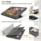 Jigsaw board sized for 1000 to 1500 piece puzzles gives adults a dedicated felt workspace with drawer storage Black