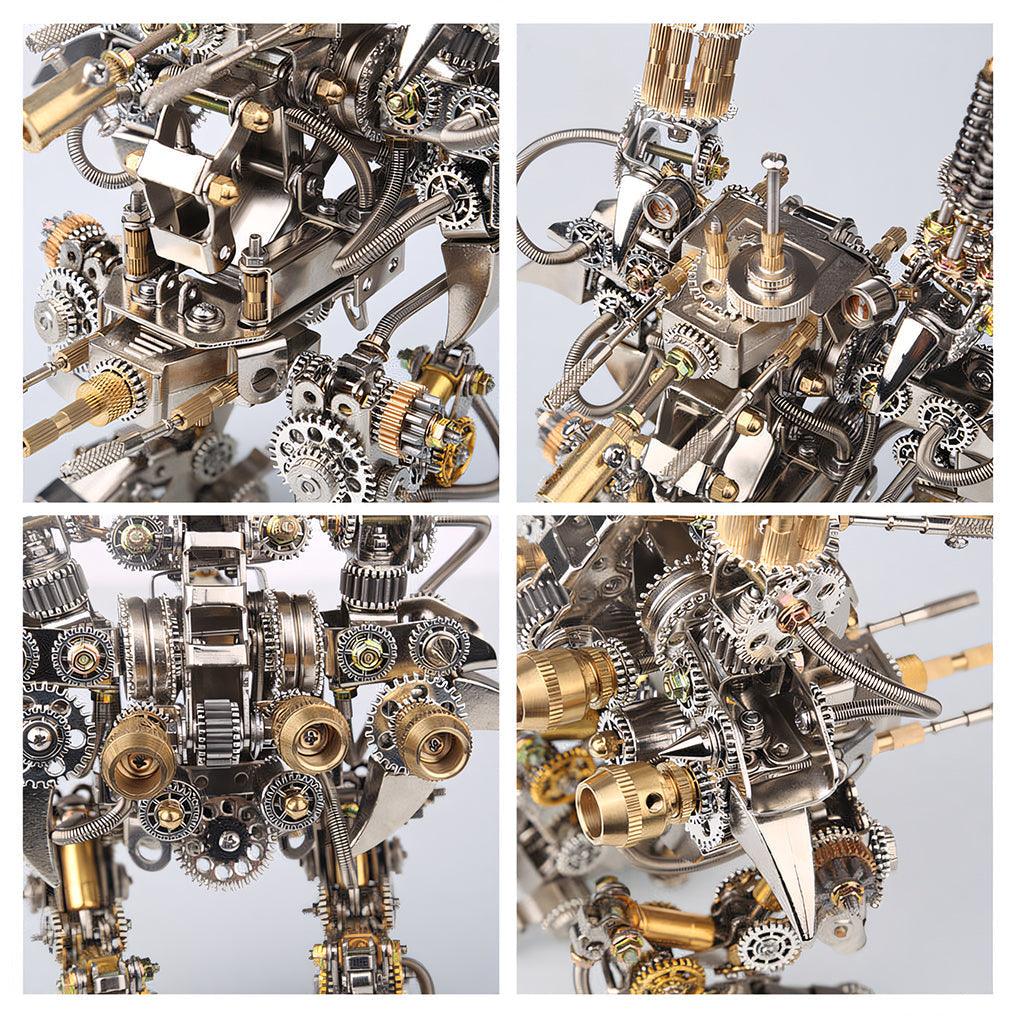 Laser cut stainless steel gears and screws in mechanical detail, a metal model kit built with screws and no glue, Without  Watch base kit.
