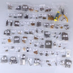Over 100 laser cut metal parts with a screwdriver and pliers for a screw together mecha model kit for adults