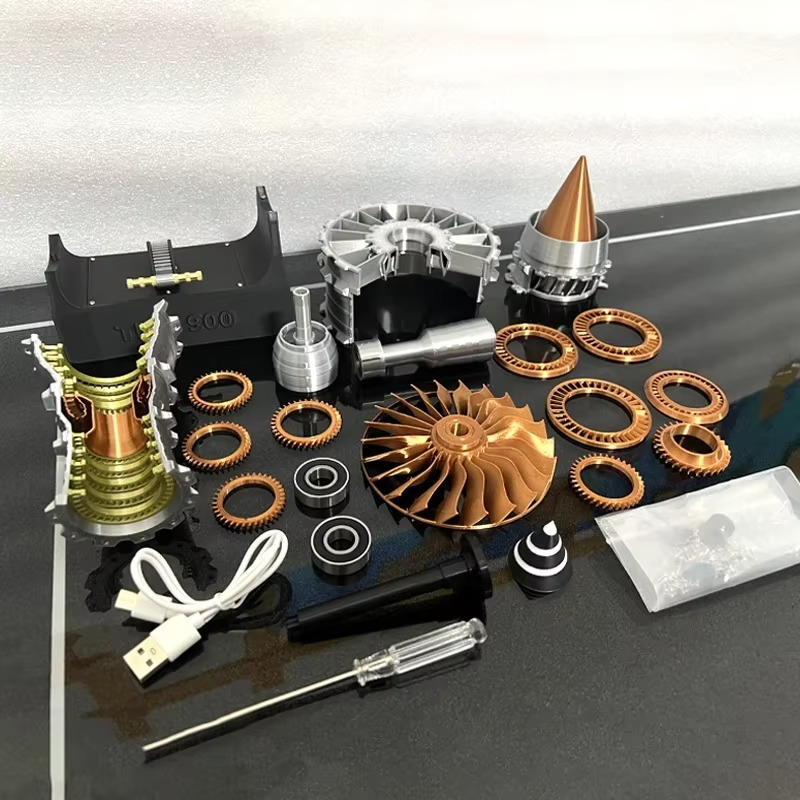 Hands-on turbofan engine building kit for aerospace education and self-directed technical STEM learning Diy Kits