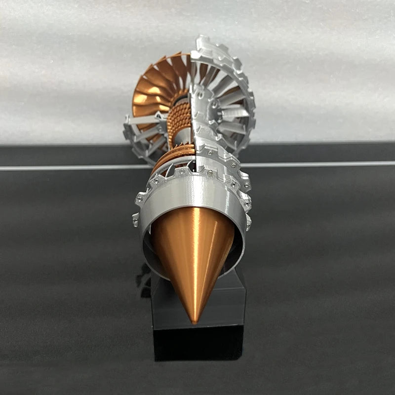 Turbine and exhaust cone detail of the TR900 jet engine scale model, an aerospace collectible for engineers Finished product