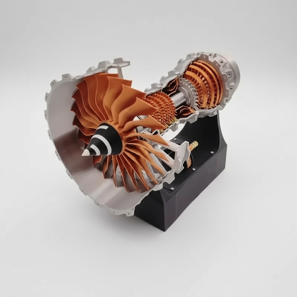 3D printed jet engine model parts and connectors for an intermediate aerospace building project at home Diy Kits