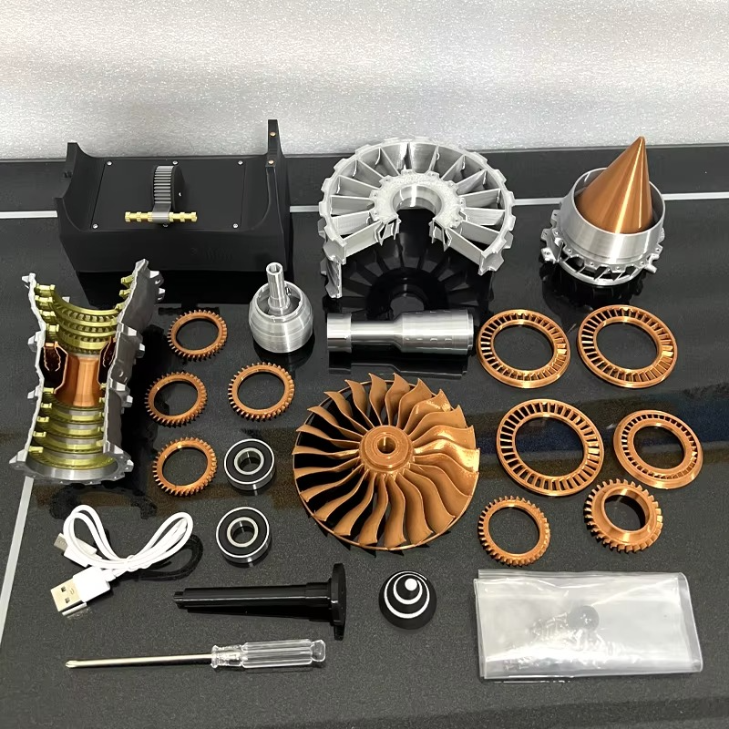 High-grade PLA turbofan engine components for a detailed DIY model kit, a STEM gift for aviation fans Diy Kits
