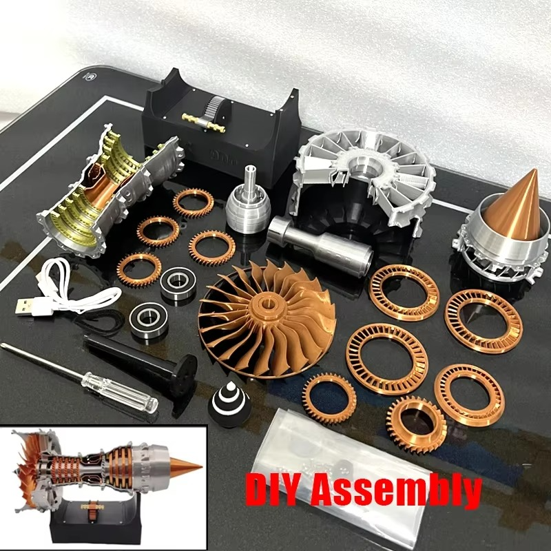 TR900 high-bypass turbofan engine replica, a display centerpiece and gift for pilots and aircraft mechanics Finished product
