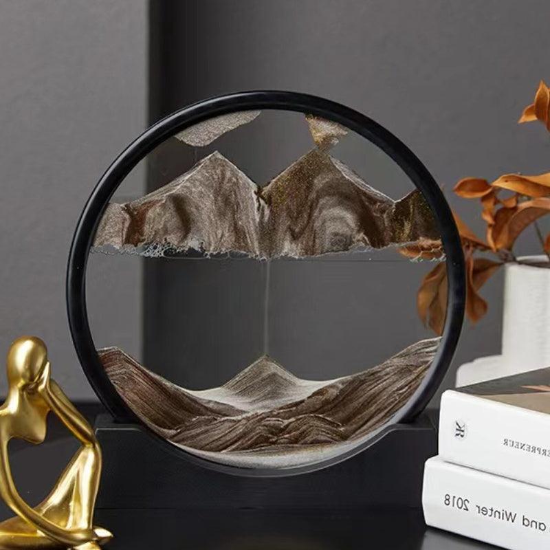 Rotating sand sculpture on a smooth 360 degree frame, flip it to reset the scene into a fresh moving sandscape each time 93898901939133 93898902071901