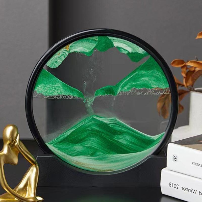 Moving sandscape sculpture in glass, a mindful gift and calming desk decor that forms drifting deserts and layered horizons 93898902370205 93898902402973