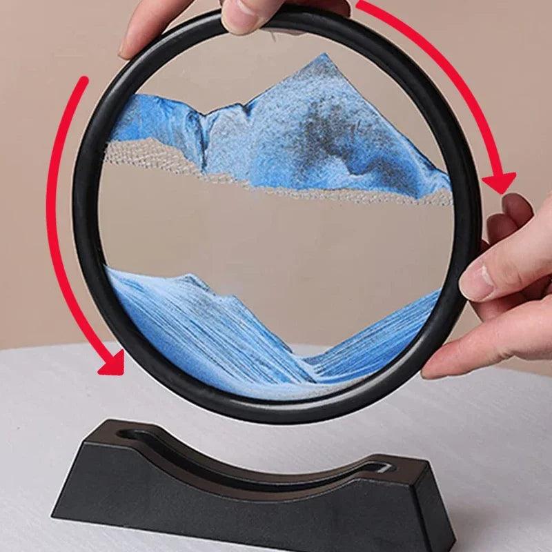 3D sand art with adjustable flow set by the included syringe, kinetic glass decor for slow or fast moving sand patterns 93898902535741 93898902668509