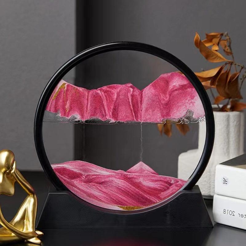 Sand art desk sculpture for a calming screen break, watch colored sand flow into new landscapes on an office or study desk 93898902701277 93898903132349