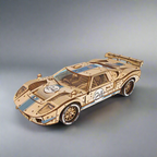 UGT-24 racer spec view highlighting 970 glue free plywood pieces and interlocking build, a wooden 3D puzzle for adult builders
