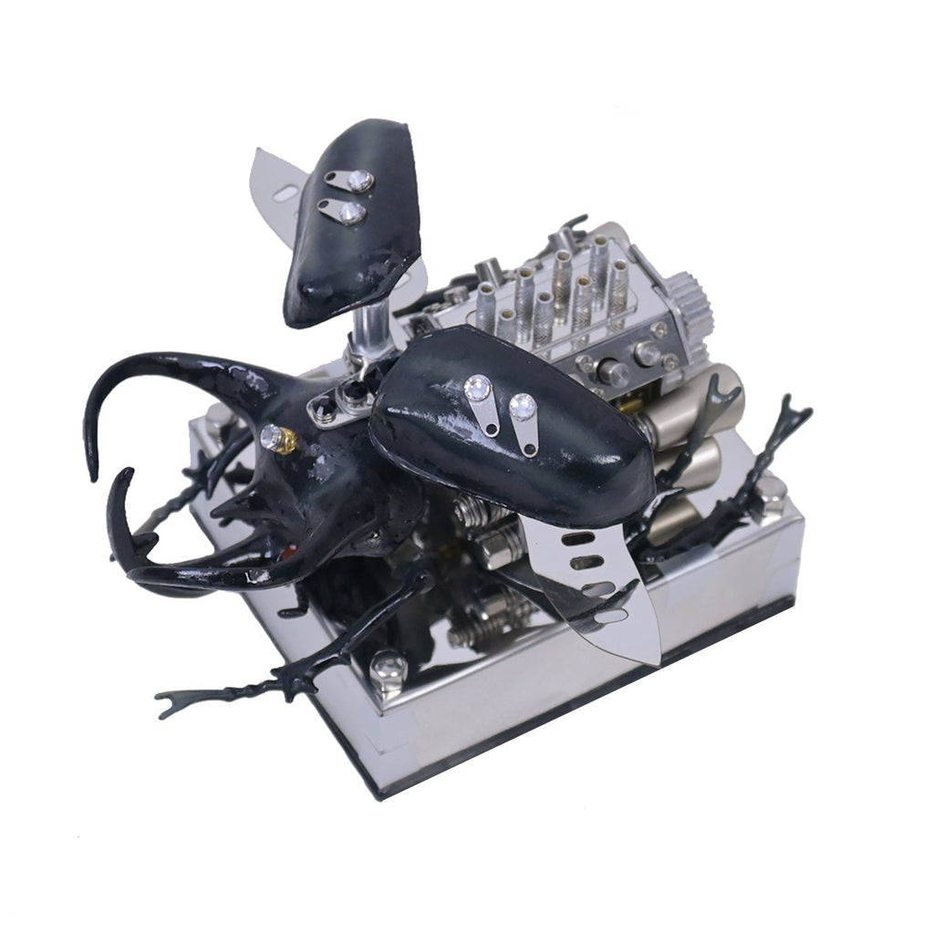 V8 engine metal model kit shaped as a mechanical beetle with zinc alloy parts for adult desk display