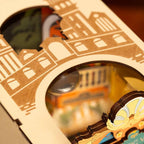 DIY book nook kit recreating the Grand Canal with gondolas, an LED lit miniature display for book lovers