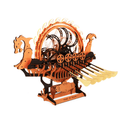 Viking dragon longship 3D wooden puzzle with hand-crank moving oars and a dragon figurehead, mechanical Norse ship model kit